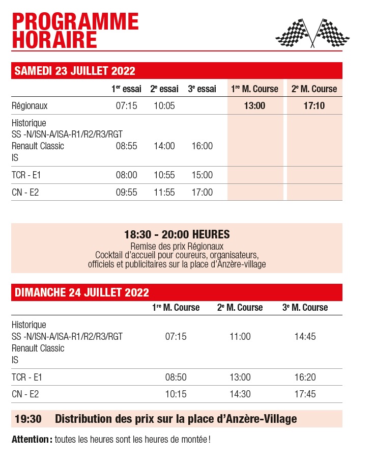 horaire 22